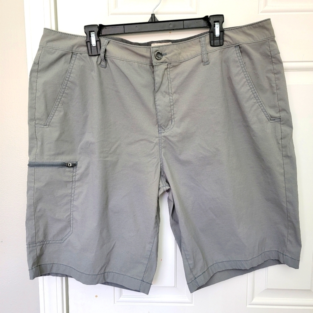 Original Weatherproof Vintage Straight Fit Mens Gray Shorts Zip Pocket Size 40